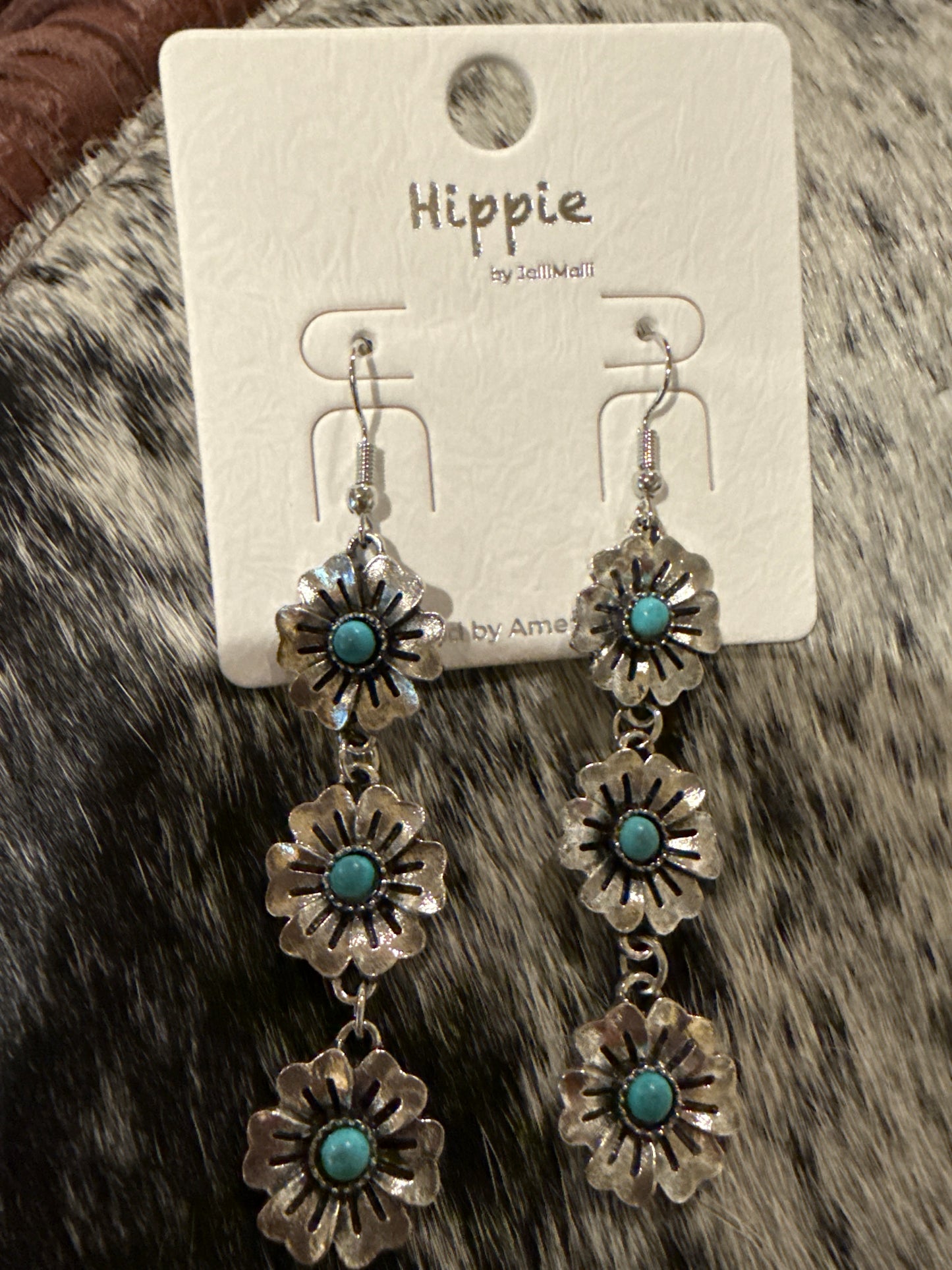 Triple Western Flower Hippie Earrings