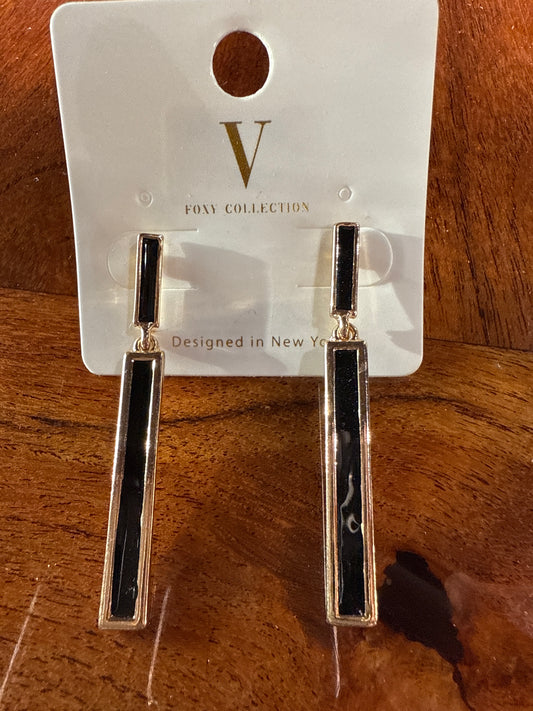 Rectangle Gold tiered  Earrings