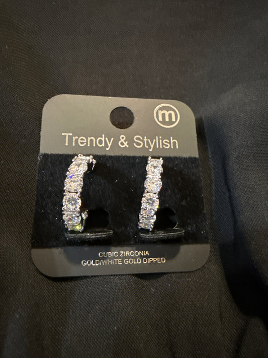 Crystal Hoops Trendy& Stylish