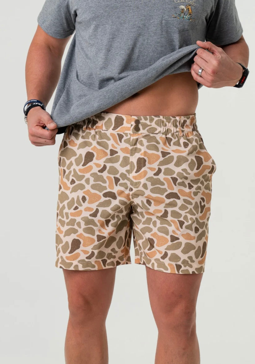 Venado Camo Everyday Shorts With Brown Pocket 7” Burlebo