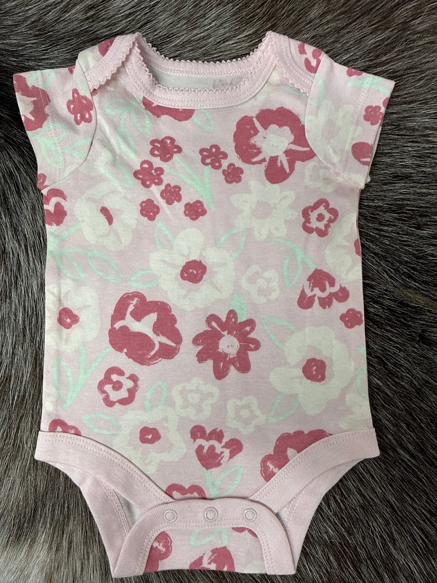 Pink Floral Onesie