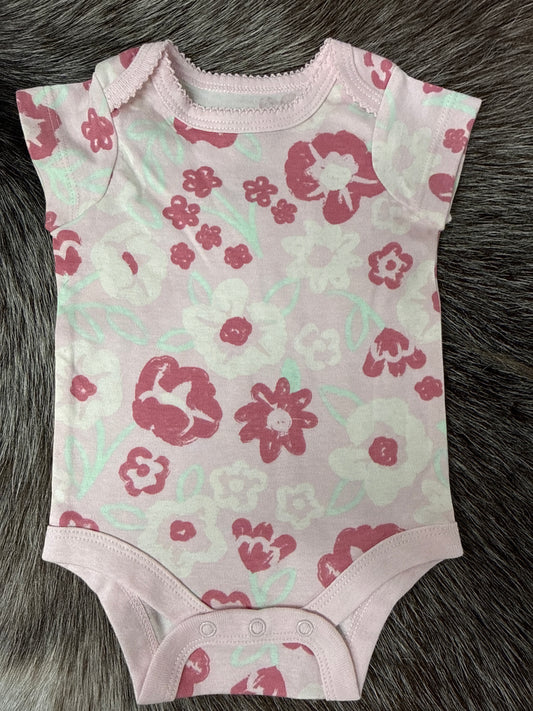 Pink Floral Onesie