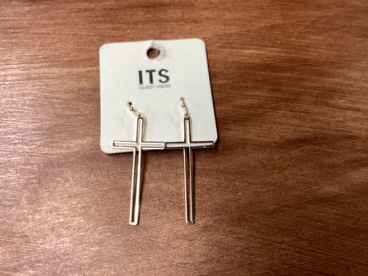 IT’S Sense gold cross earrings