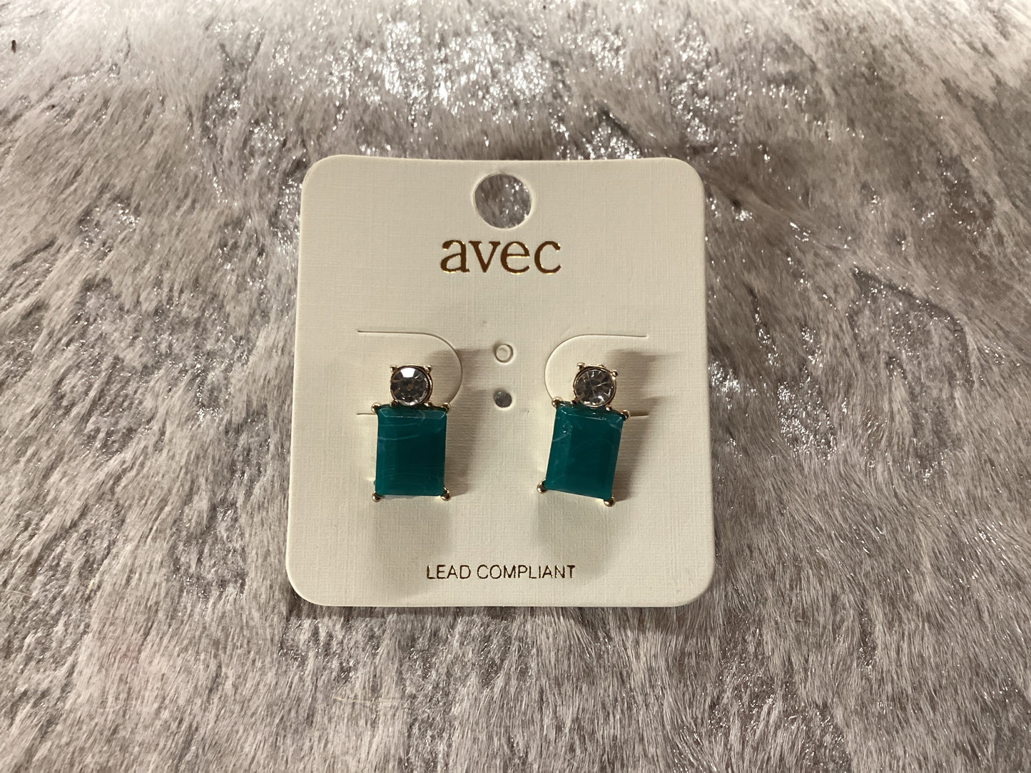 Green marble with stone earrings