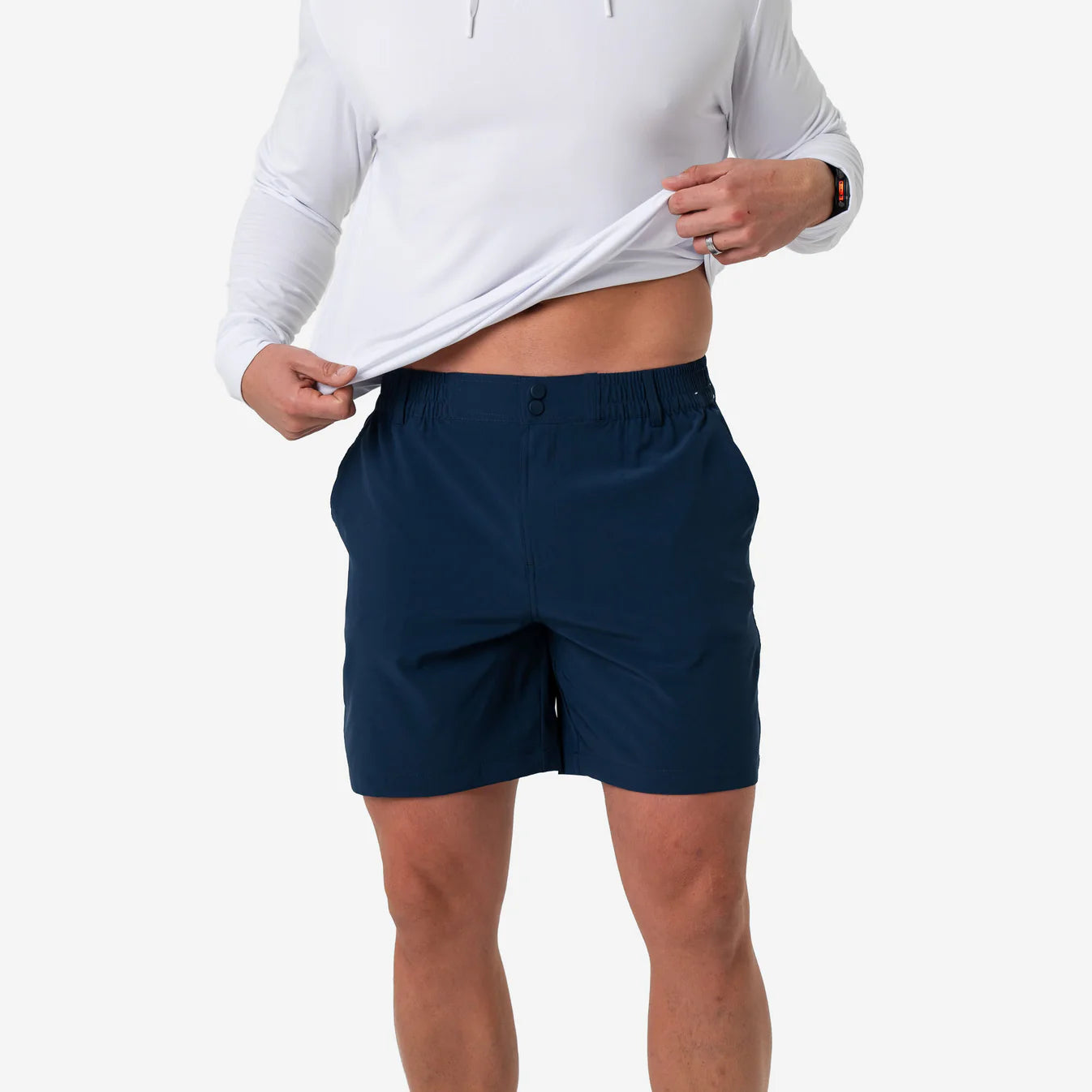 Deep Water Navy 7” Everyday Burlebo Shorts With Myan Pocket Tx ES-DWN-MP