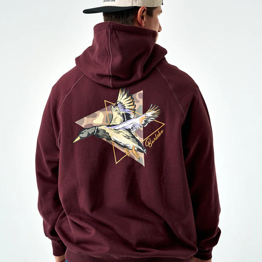 Pintail Maroon Triangle Duck Hoodie Burlebo