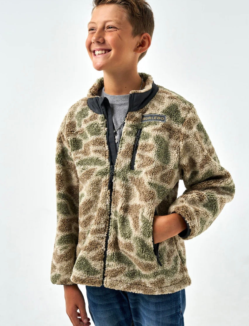 Youth Alpine Camo Sherpa Jacket Burlebo