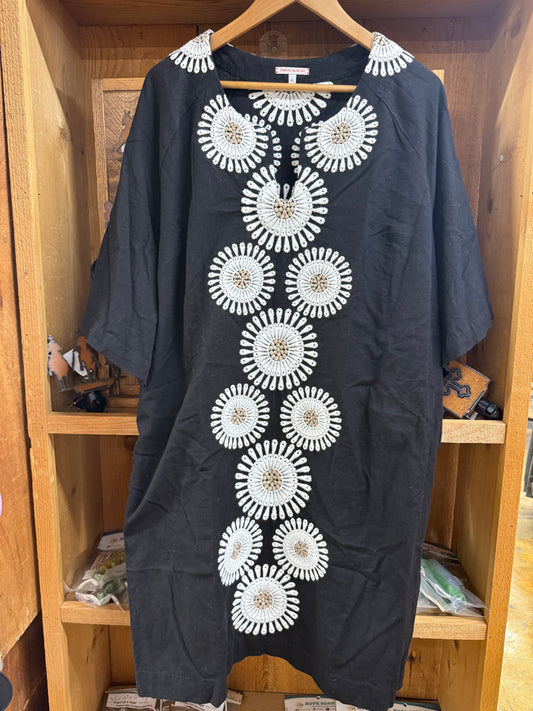 Frances Valentina Black and White Floral Dress XL