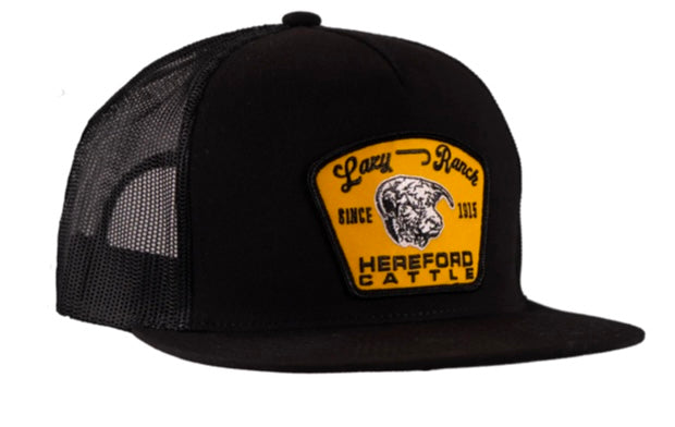 LAZY J RANCH BLACK GOLD HOT SHOT CLASSIC FIVE PANEL TRUCKER HAT