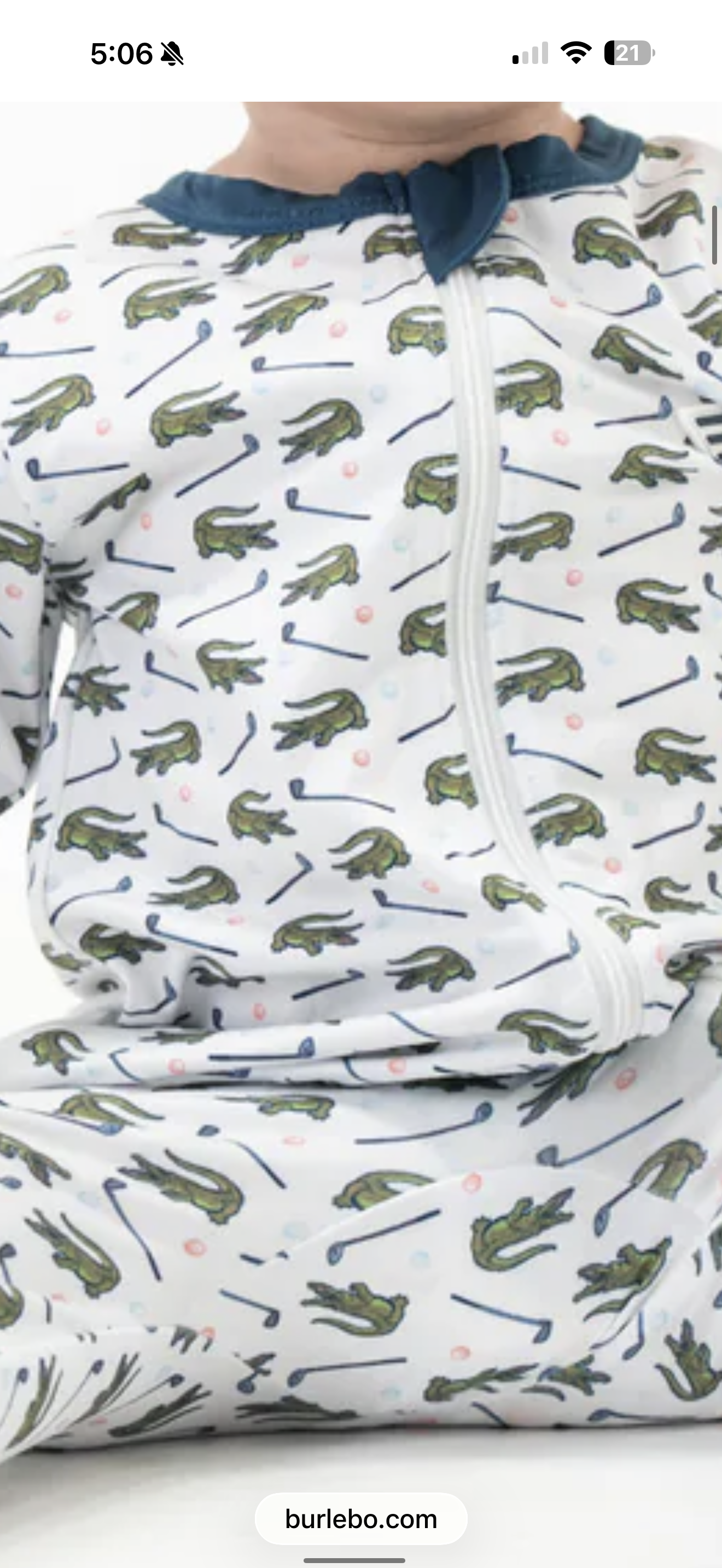 Tap It In Golf and Alligators Baby Zip Up Burlebo