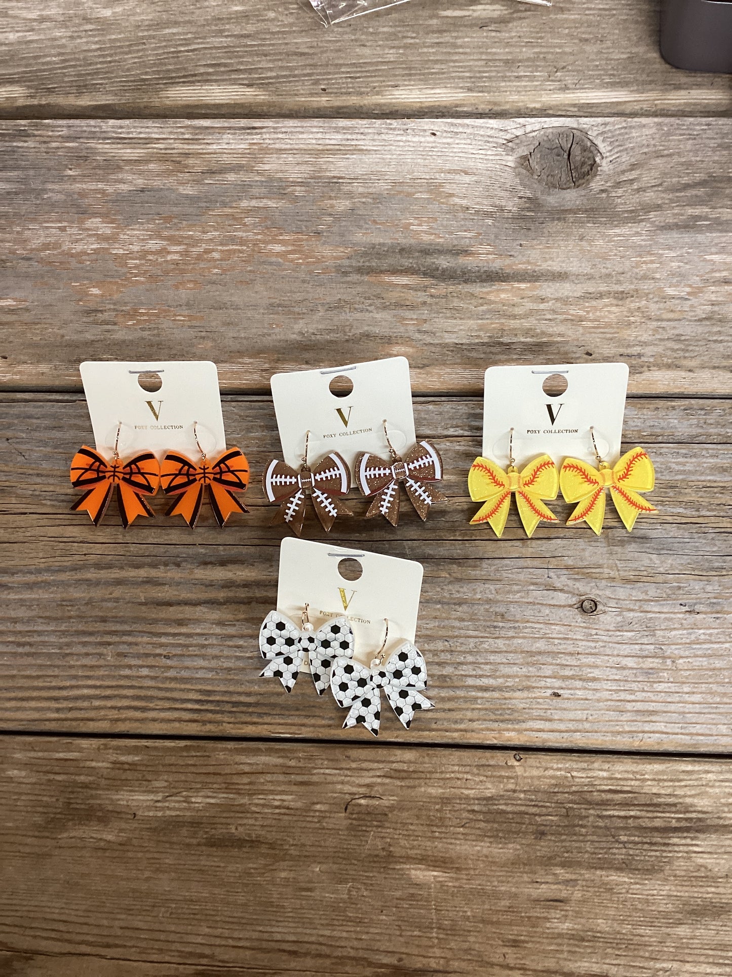 Sports bow earrings