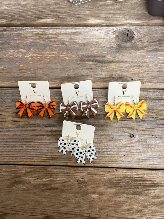 Sports bow earrings