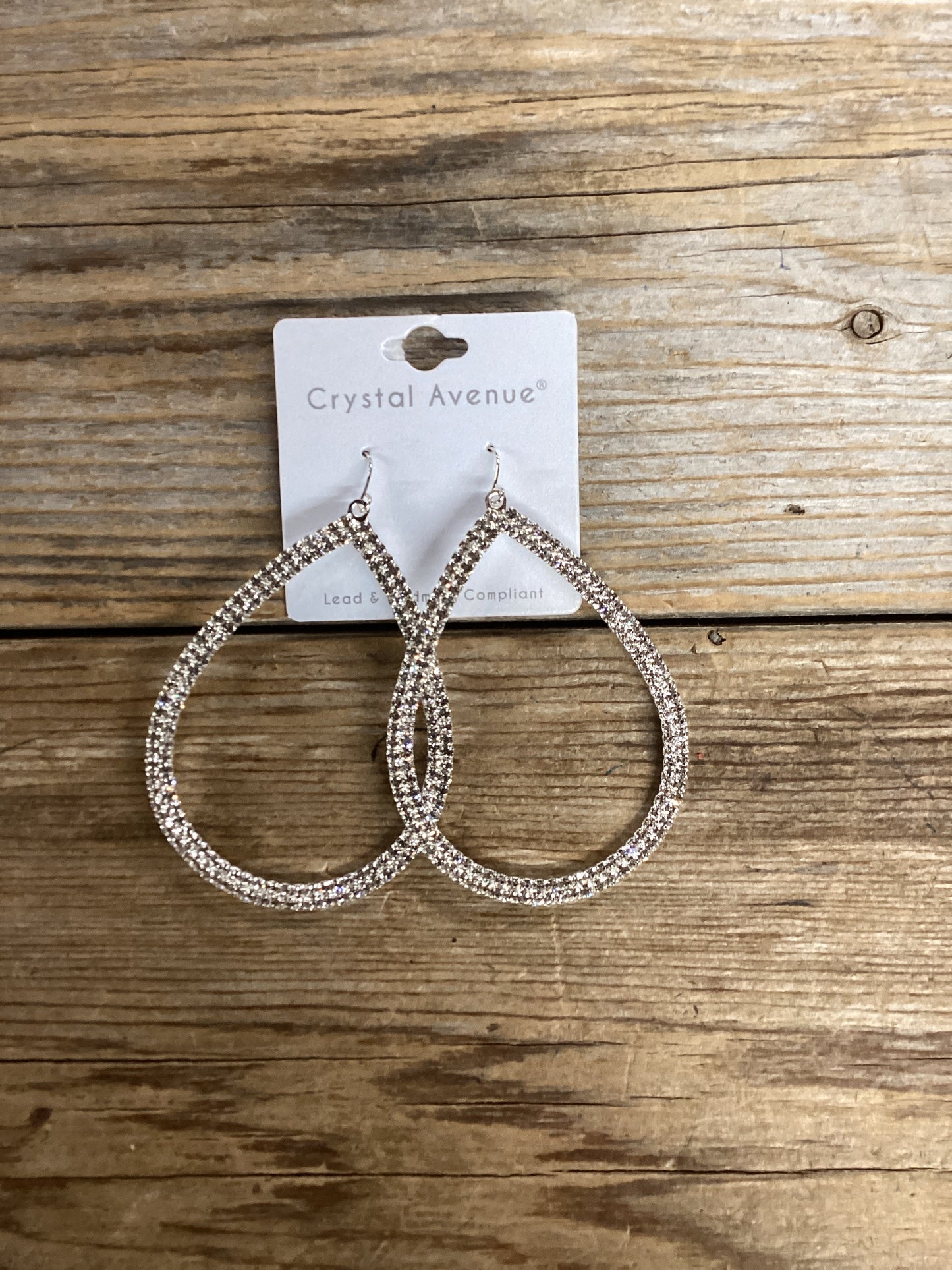 Crystal Avenue oval hoop earrings