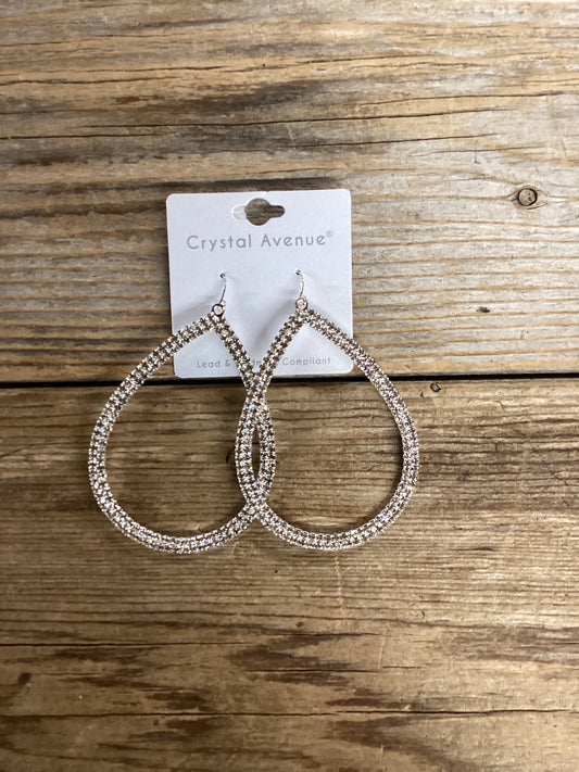 Crystal Avenue oval hoop earrings