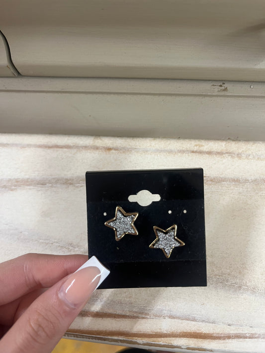 druzy star black and gold earring