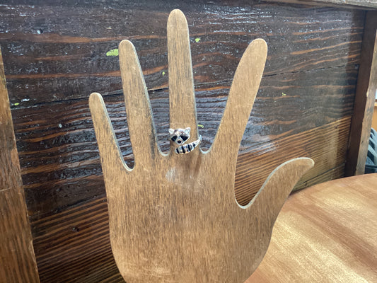 Silver Raccoon Adjustable Ring