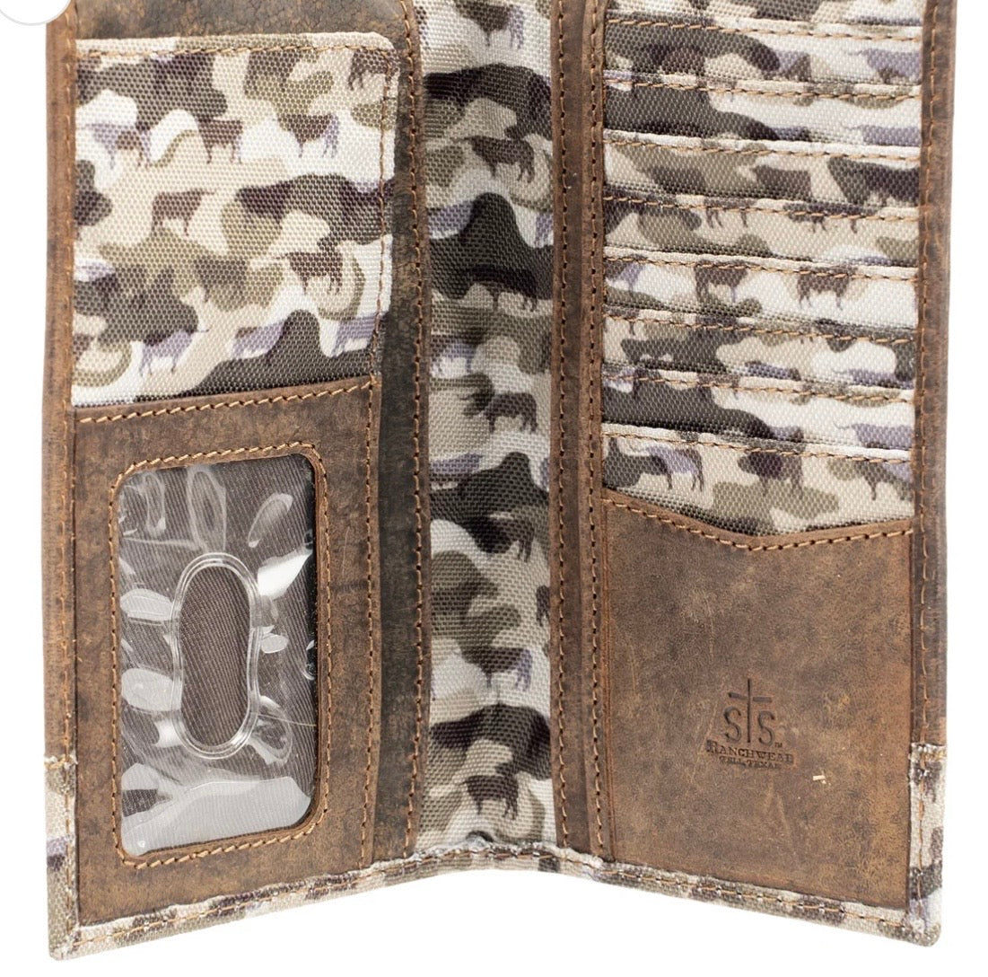 Bull Camo Long Bifold Wallet 60004 STS Ranchwear