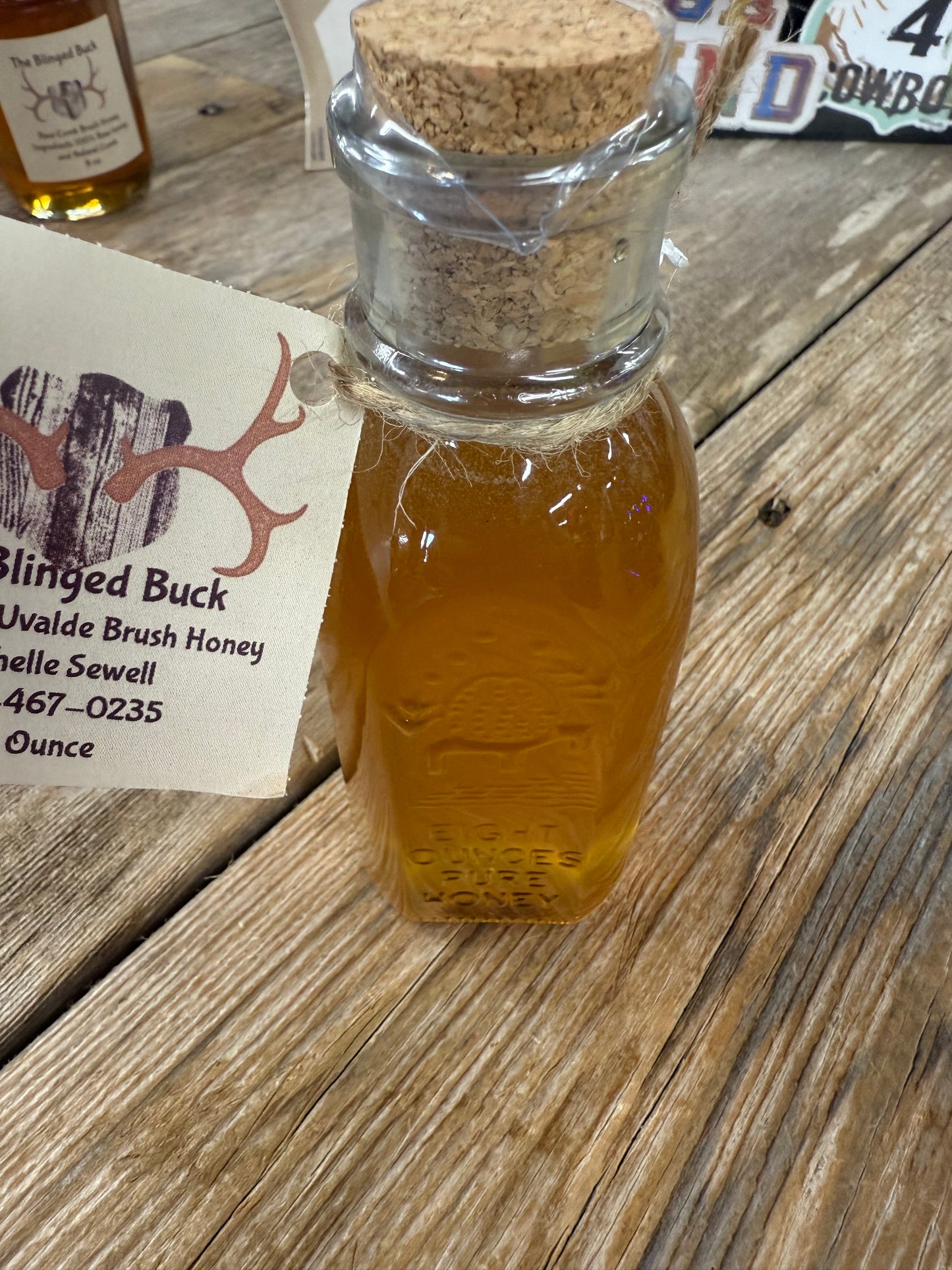 8 oz Glass Bottle Honey with Cork