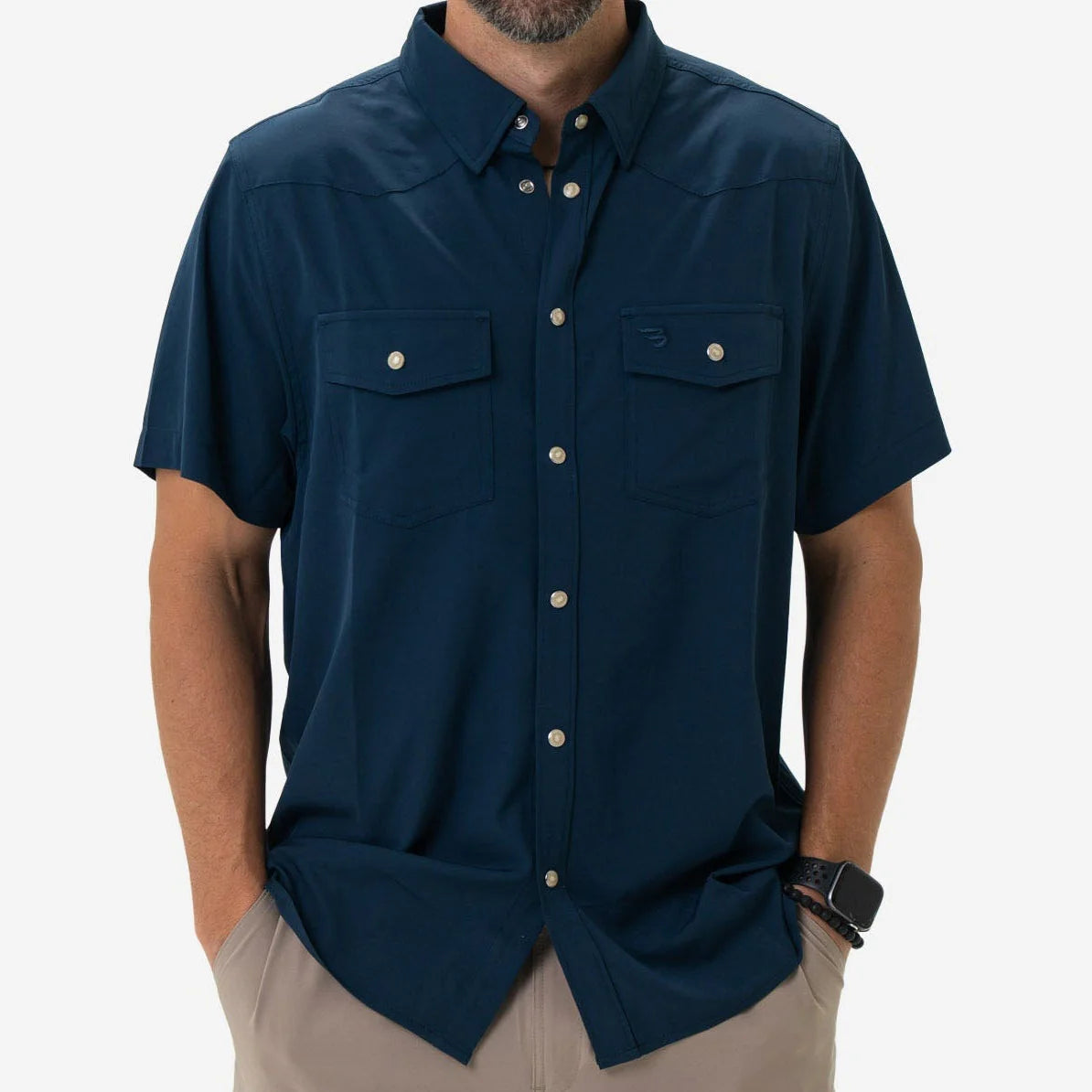 Navy Western Performance Short Sleeve Shirt Burlebo PWS-NVY
