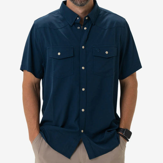 Navy Western Performance Short Sleeve Shirt Burlebo PWS-NVY
