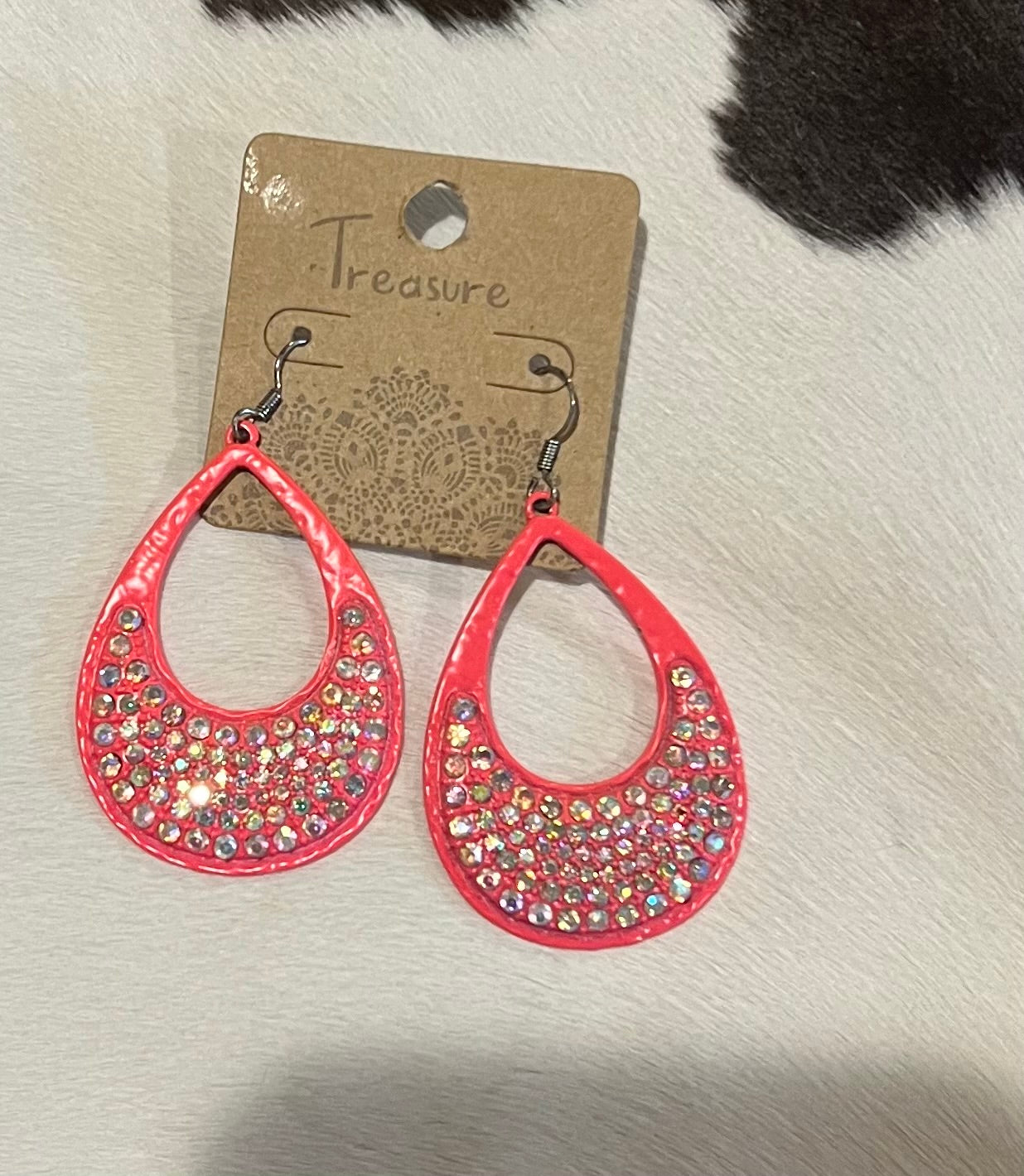 Blinged Teardrop Earrings