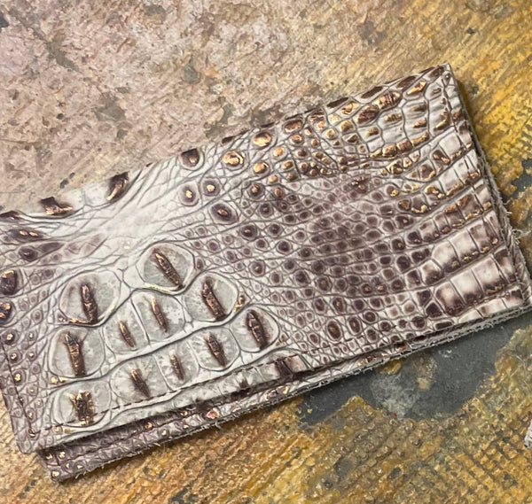 Embossed Leather Checkbook Cover/ Wallet  -Multi The Jewelry Junkie