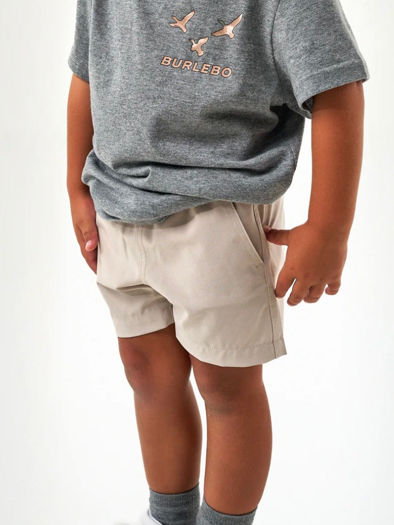 Youth Light Khaki with Into The Wild Pocket Everyday Shorts Burlebo