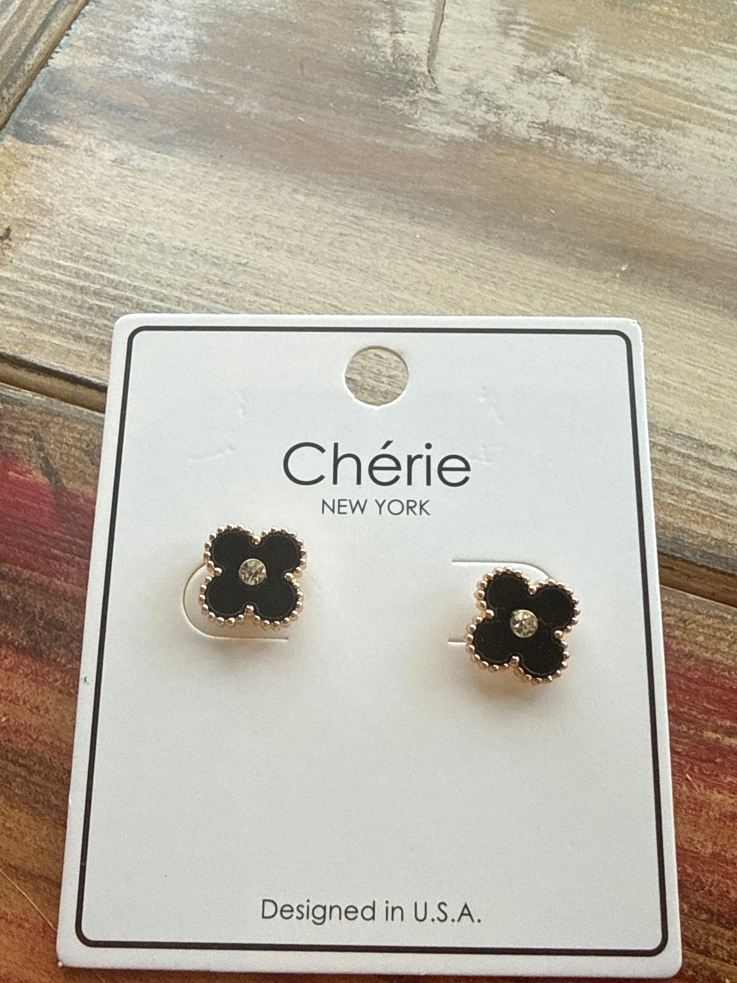 Flower Earrings  with Stone Cherie