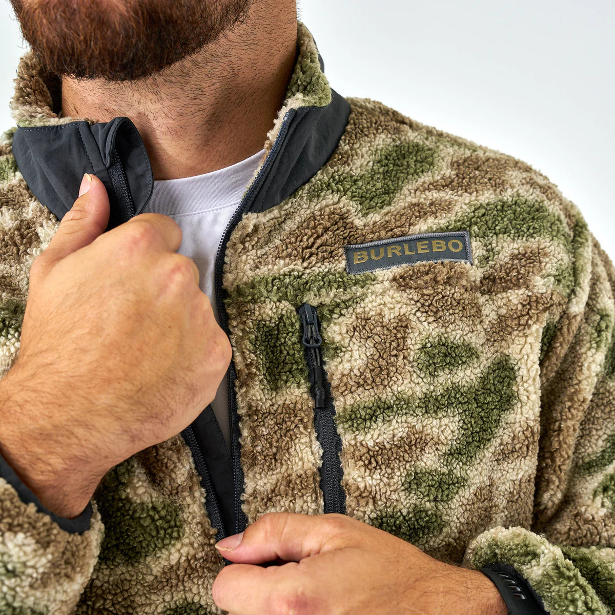 Alpine Camo Quarter Zip Sherpa Burlebo Tx
