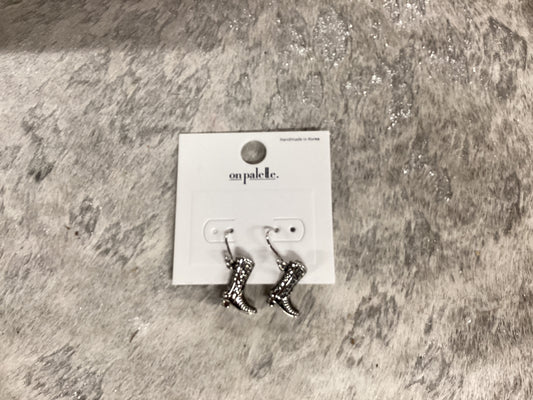Silver boot earrings