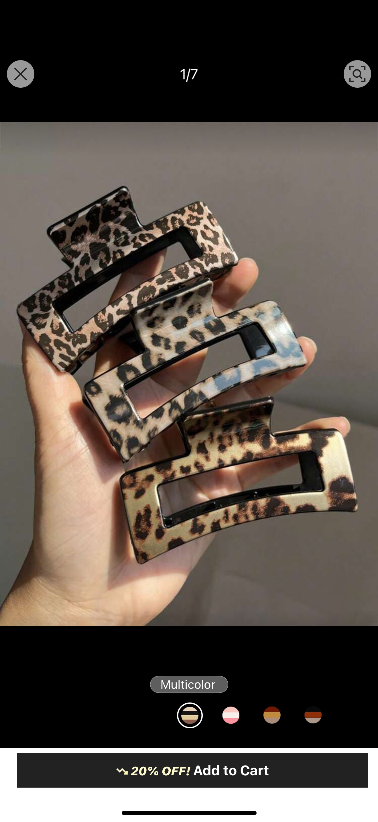 large Hair Clip Leopard