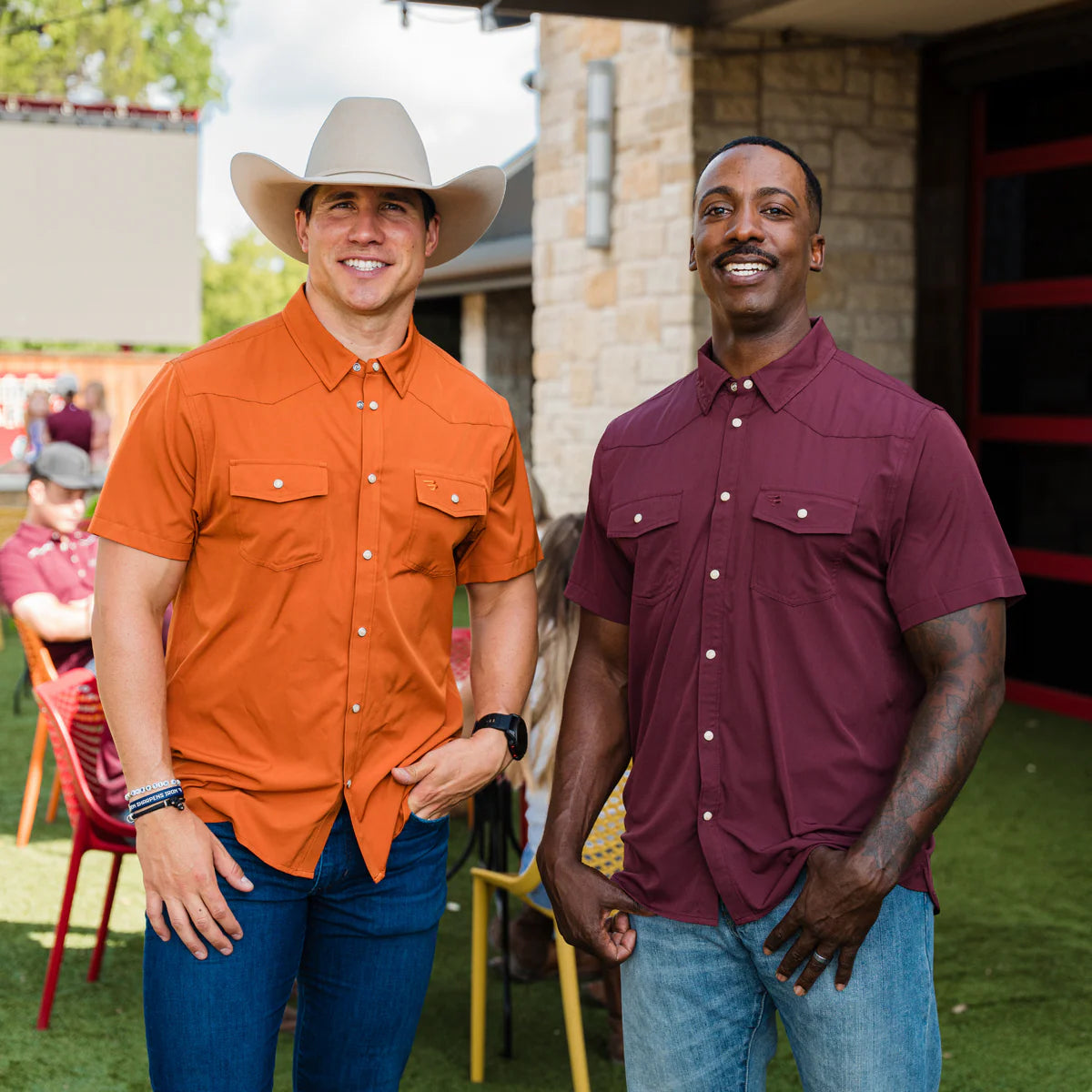 Orange Burlebo Performance
Western Shirt With Pearl Snaps
Short Sleeve