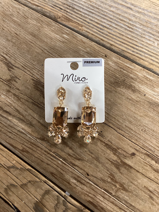 Miko Gold Crystal dangle earrings