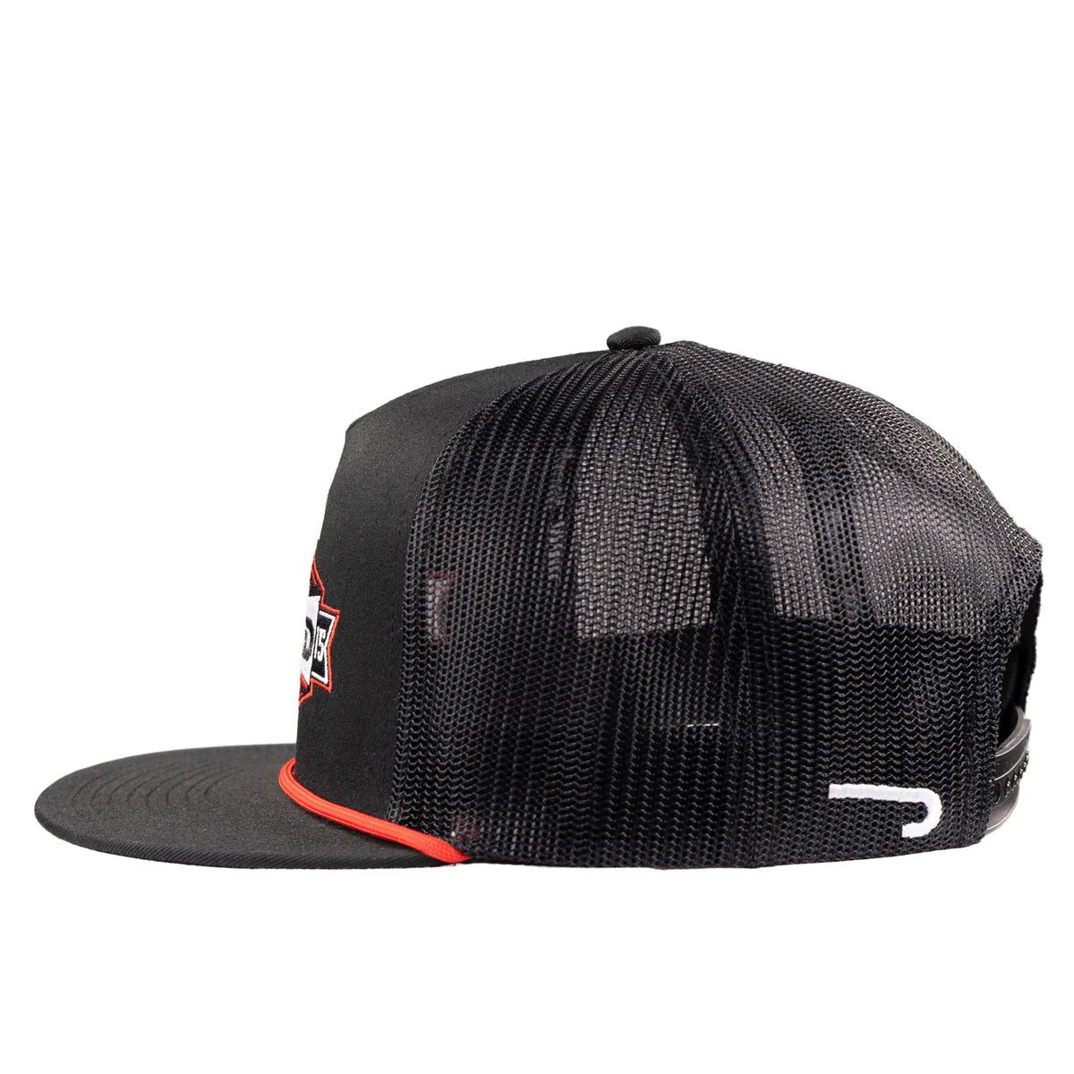 Lazy J Ranchwear Black Domino Classic Rope Trucker Hat
