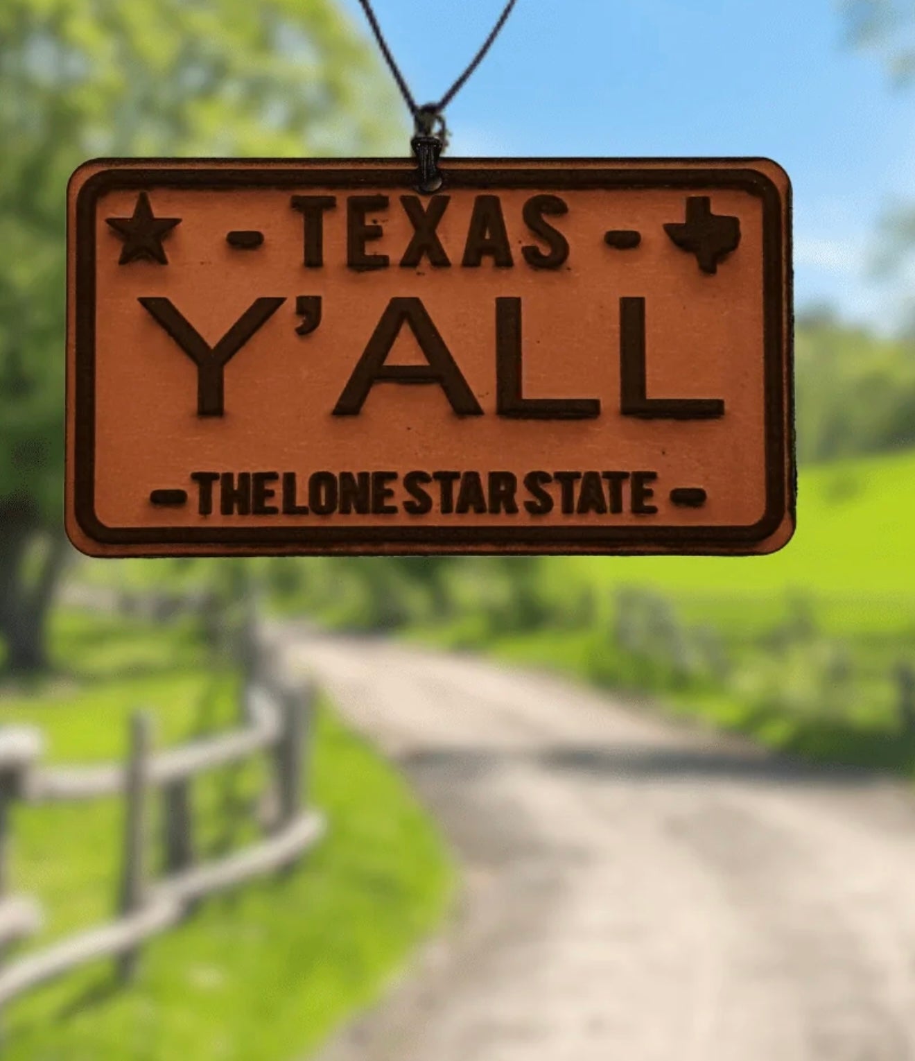 Texas Y’all Leather Car Freshener DRF