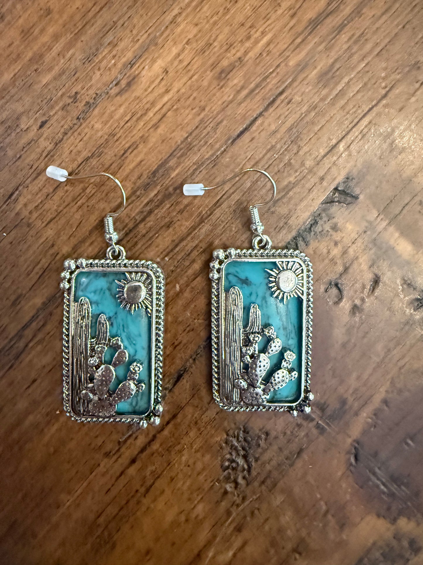 Turquoise Desert Rectangle Earrings