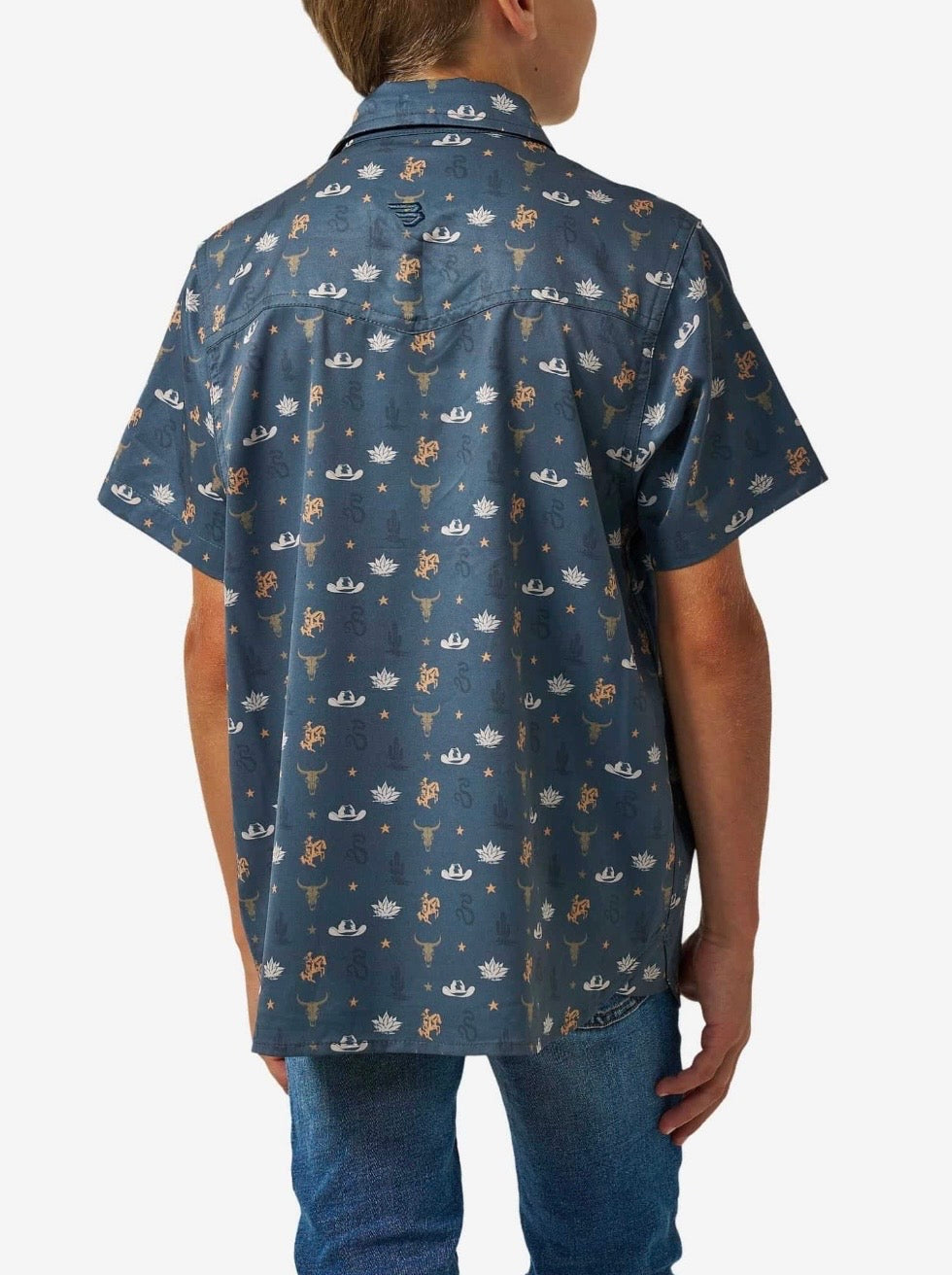 Youth Desert Nights Burlebo Western Performance Shirt with Pearl Snap Tx/Fl