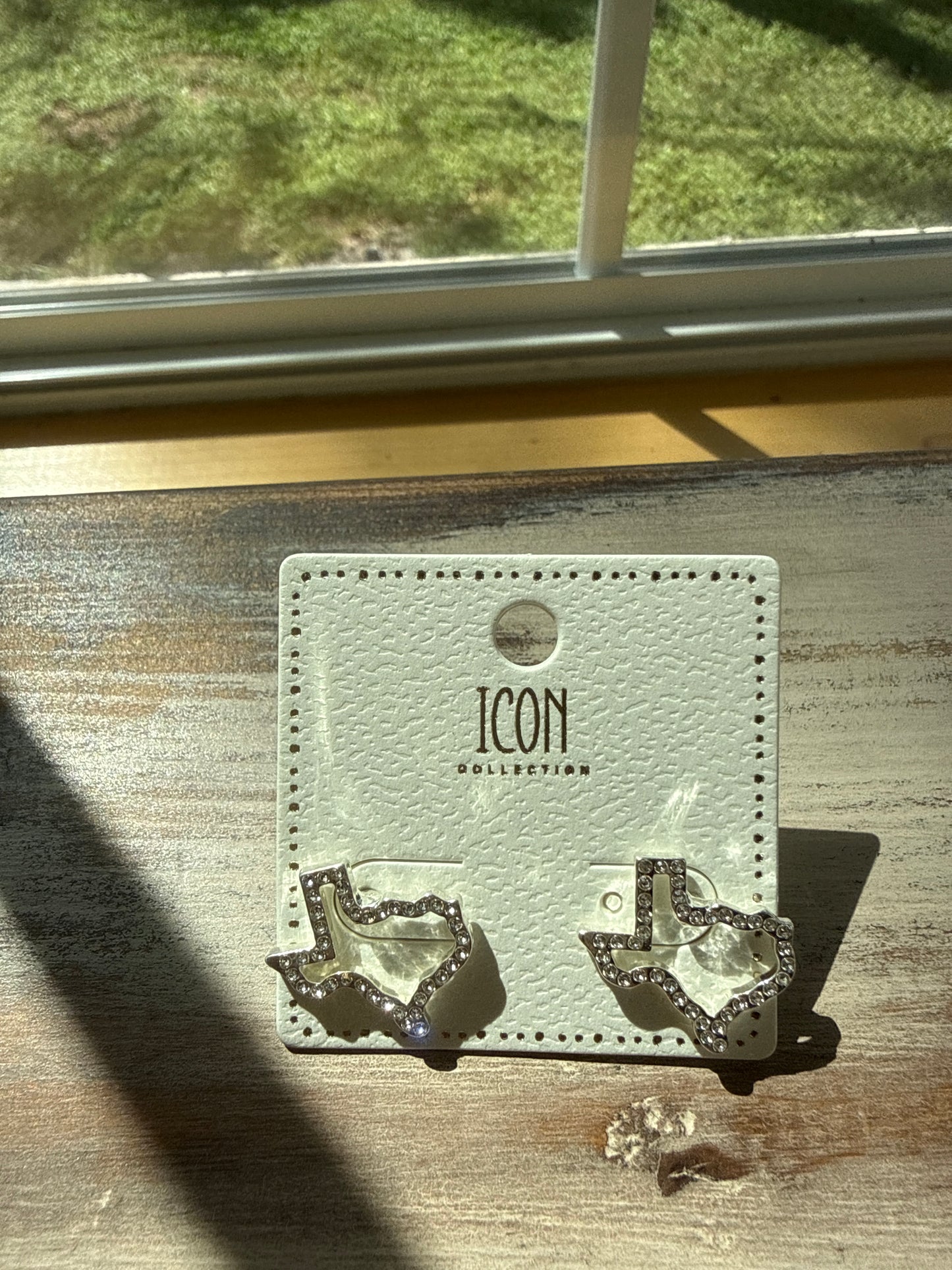 Texas Blinged Edge Stud Icon Earrings