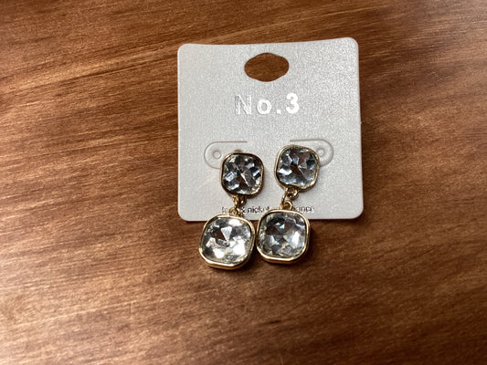 No.3 clear Crystal dangled earrings