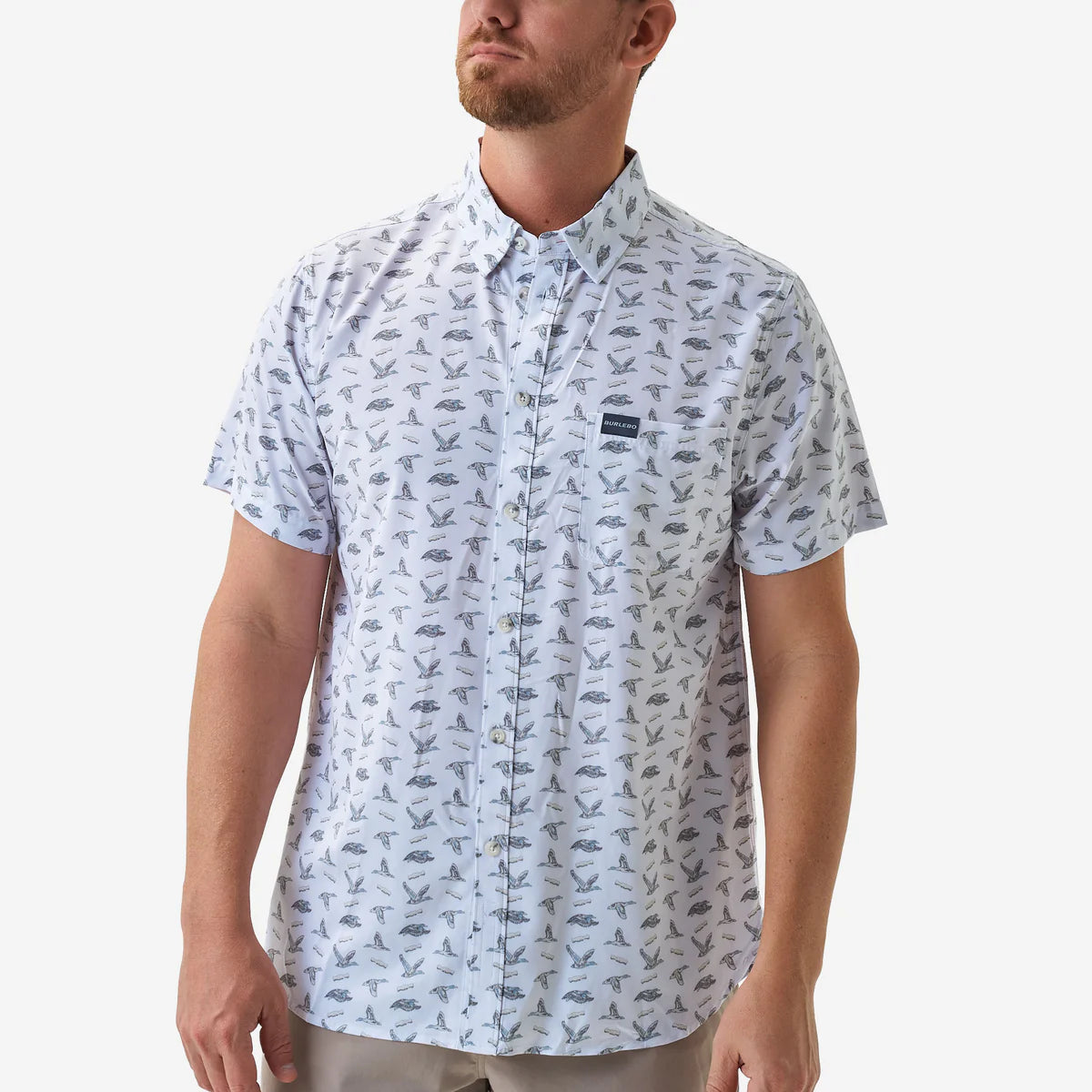 Ducks And Calls Performance Button Up Burlebo Tx
