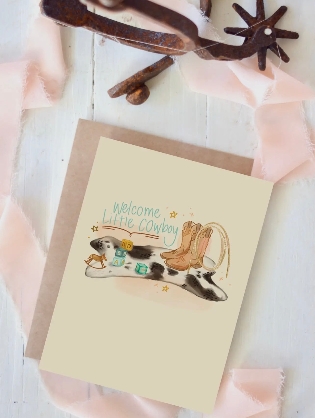 Welcome Little Cowboy Baby Card Tirzah