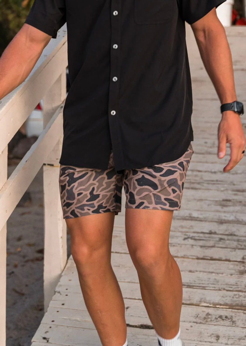 Gauge Camo Everyday Shorts with Black Pocket Burlebo Original 7”