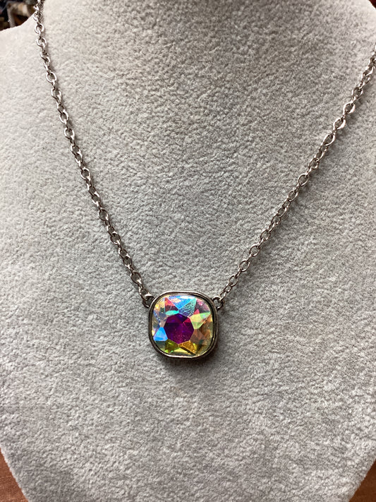 Silver chain with large Crystal