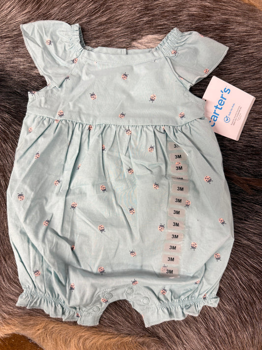 Carters Turquoise Ladybug Romper