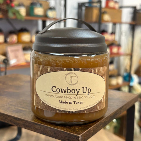 Cowboy Up Texas Expressions Candle 16 Oz