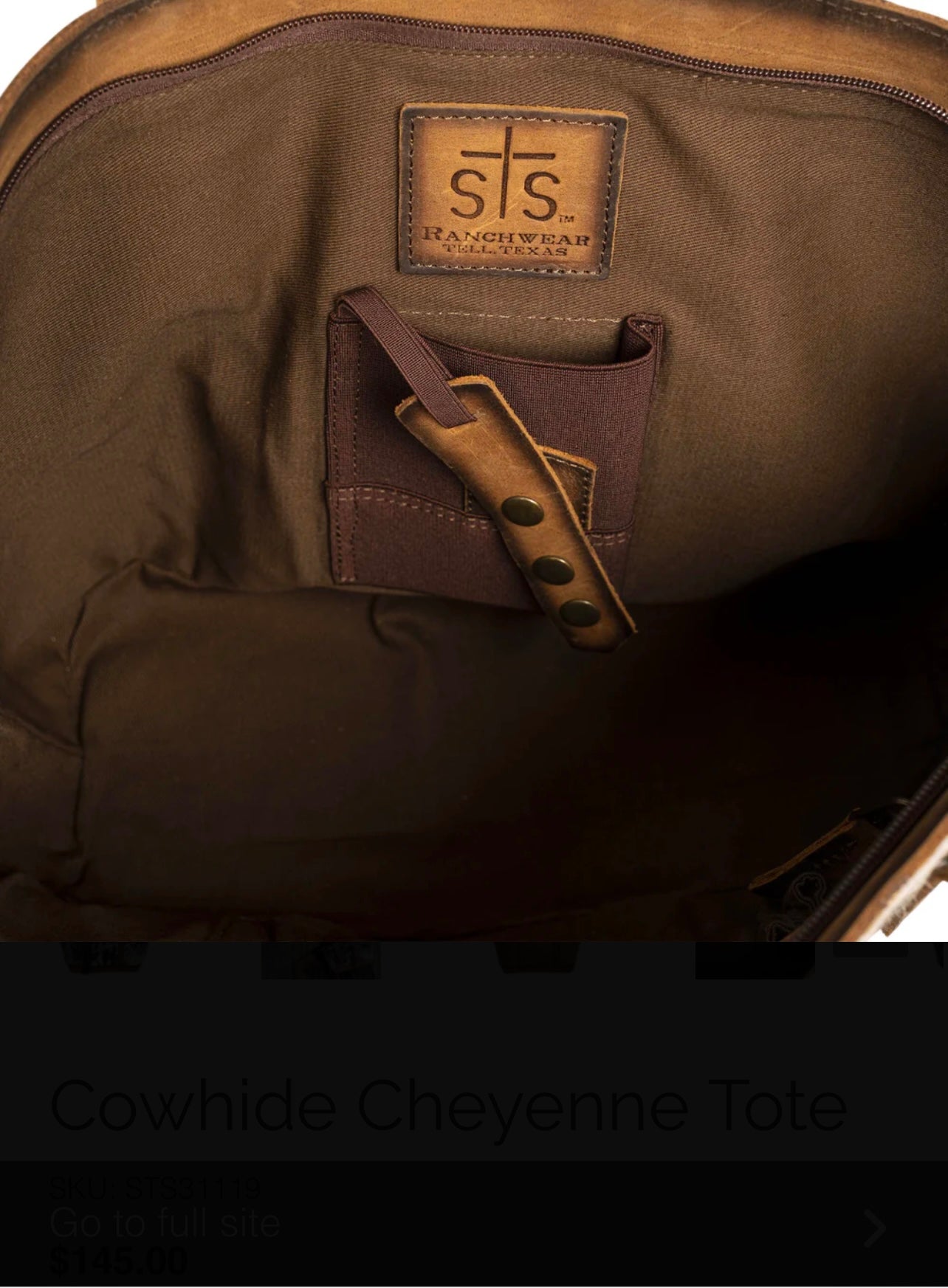 Cowhide Cheyenne Concealed Carry Tote STS Ranchwear 31119