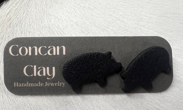 Pig Handmade Clay Stud Earrings Concan Clay