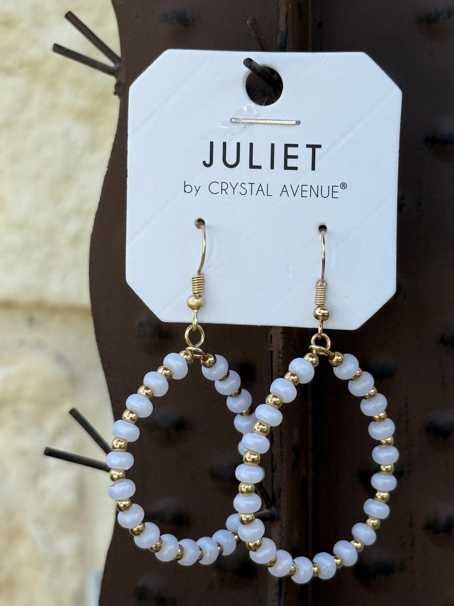 Pearl and Gold Seed Bead Drop Juliet Earrings