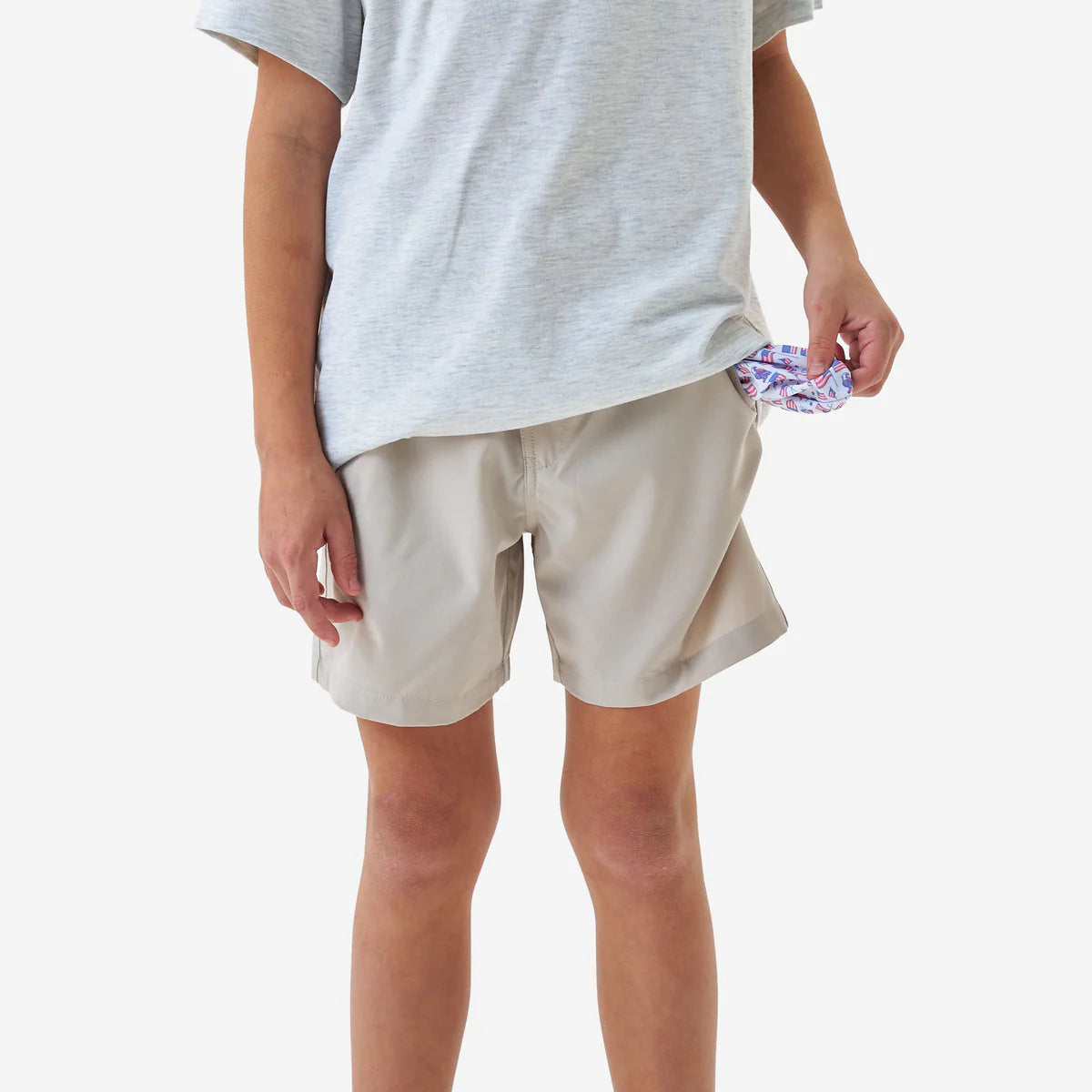 Youth Everyday Short - Light Khaki - Old Glory Pocket Tx