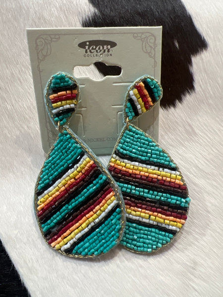 Serape Seed Bead Earrings